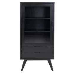 Zwart Eiken Sieg Vitrinekast: 2 Laden, Glazen Deur 25 Zwart Eiken Sieg Vitrinekast: 2 Laden, Glazen Deur -Collectie Woonkamermeubels Ontwerp zonder titel 2023 10 03T134359.782 df64