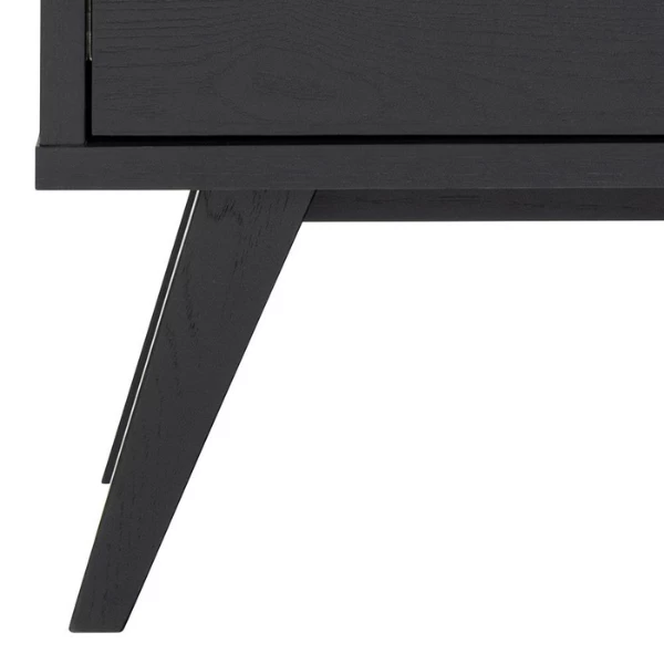 Zwart Eiken Sieg Vitrinekast: 2 Laden, Glazen Deur 7 Zwart Eiken Sieg Vitrinekast: 2 Laden, Glazen Deur - Afbeelding 7