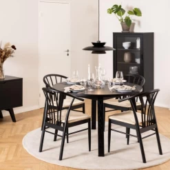 Verlengbare Eettafel Sieg, Ø120/220x75 Cm - Zwart -Collectie Woonkamermeubels Ontwerp zonder titel 2023 10 09T130036.262 7e93