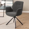Draaibare Eetkamerstoel Aubin Met Armleuning - Monza Antraciet