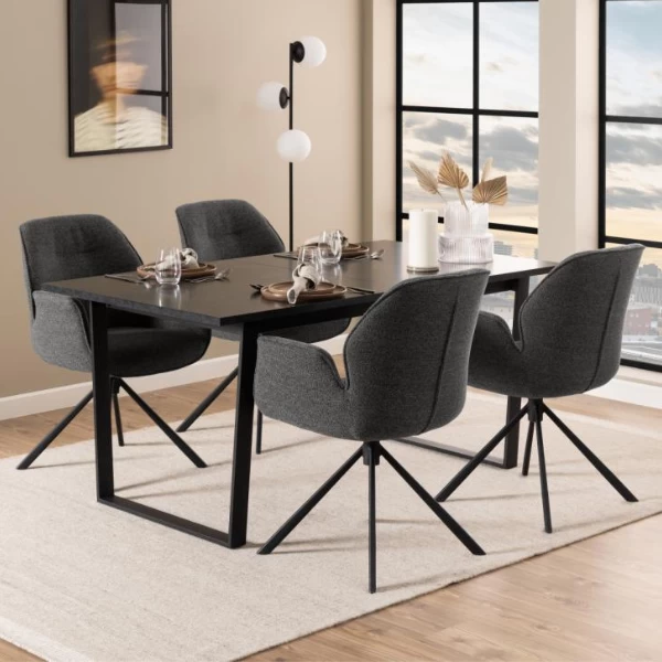 Draaibare Eetkamerstoel Aubin Met Armleuning - Monza Antraciet 10 Draaibare Eetkamerstoel Aubin Met Armleuning - Monza Antraciet - Afbeelding 10