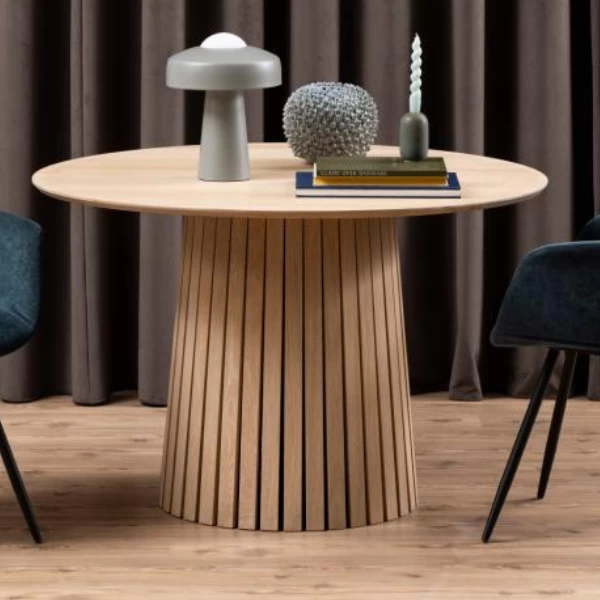 Ronde Eettafel Krishna - Wit Eikenfineer, Ø120x75 Cm 1 Ronde Eettafel Krishna - Wit Eikenfineer, Ø120x75 Cm