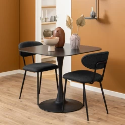 Eetkamerstoel Denise : Stof Basel, Donkergrijs En Zwart Staal -Collectie Woonkamermeubels Ontwerp zonder titel 2023 10 12T152627.826 a002