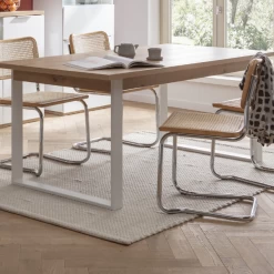 Eettafel Maki 180x90cm - Eikdecor/wit