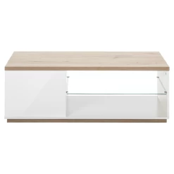 Salontafel Maki Met Opbergvakken - Eikdecor/hoogglans Wit -Collectie Woonkamermeubels Ontwerp zonder titel 2023 10 16T160335.823 81ef