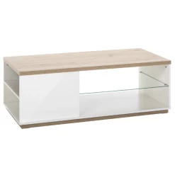 Salontafel Maki Met Opbergvakken - Eikdecor/hoogglans Wit -Collectie Woonkamermeubels Ontwerp zonder titel 2023 10 16T160403.059 732d