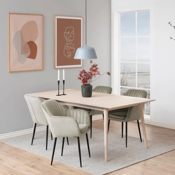 Stijlvolle Eetkamerstoel Hermeline Met Armleuning - Stof Zand 10 Stijlvolle Eetkamerstoel Hermeline Met Armleuning - Stof Zand - Afbeelding 10