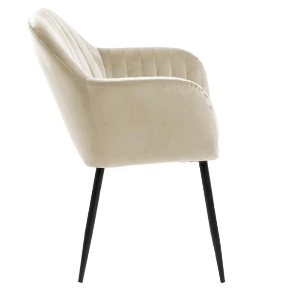 Stijlvolle Eetkamerstoel Hermeline Met Armleuning - Stof Zand 8 Stijlvolle Eetkamerstoel Hermeline Met Armleuning - Stof Zand - Afbeelding 8