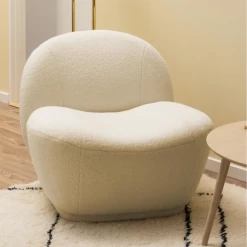 Loungestoel Gladstone Teddystof - Crème