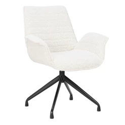 Stoel 'Amir' | Wit | Metalen Poten En Bouclé Bekleding | H84 X B66 X D58cm -Collectie Woonkamermeubels Ontwerp zonder titel 2023 11 07T081717.446 f516