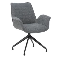 Stoel 'Amir' | Donkergrijs | Metalen Poten En Bouclé Bekleding | H84 X B66 X D58cm -Collectie Woonkamermeubels Ontwerp zonder titel 2023 11 07T082823.805 d974