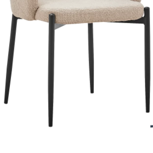 Bilbao' Bouclé Zand Stoel | Metalen Poten | H-H 88 X B-L 60 X D-P 57 Cm 3 Bilbao' Bouclé Zand Stoel | Metalen Poten | H-H 88 X B-L 60 X D-P 57 Cm - Afbeelding 3