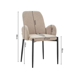 Bilbao' Bouclé Zand Stoel | Metalen Poten | H-H 88 X B-L 60 X D-P 57 Cm 13 Bilbao' Bouclé Zand Stoel | Metalen Poten | H-H 88 X B-L 60 X D-P 57 Cm -Collectie Woonkamermeubels Ontwerp zonder titel 2023 11 07T170211.198 1d5e