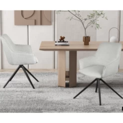 Draaibare Stoffen Stoel 'Iris' Zandkleur| Metalen Poten | 180° Draaibaar -Collectie Woonkamermeubels Ontwerp zonder titel 2023 11 08T103120.069 9368