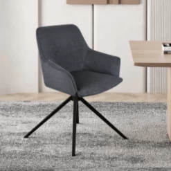 Draaibare Stoffen Stoel 'Iris' Donkergrijs| Metalen Poten | 180° Draaibaar 16 Draaibare Stoffen Stoel 'Iris' Donkergrijs| Metalen Poten | 180° Draaibaar -Collectie Woonkamermeubels Ontwerp zonder titel 2023 11 08T155047.133 0151