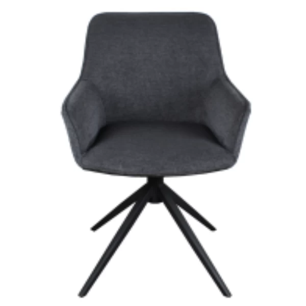 Draaibare Stoffen Stoel 'Iris' Donkergrijs| Metalen Poten | 180° Draaibaar 7 Draaibare Stoffen Stoel 'Iris' Donkergrijs| Metalen Poten | 180° Draaibaar - Afbeelding 7