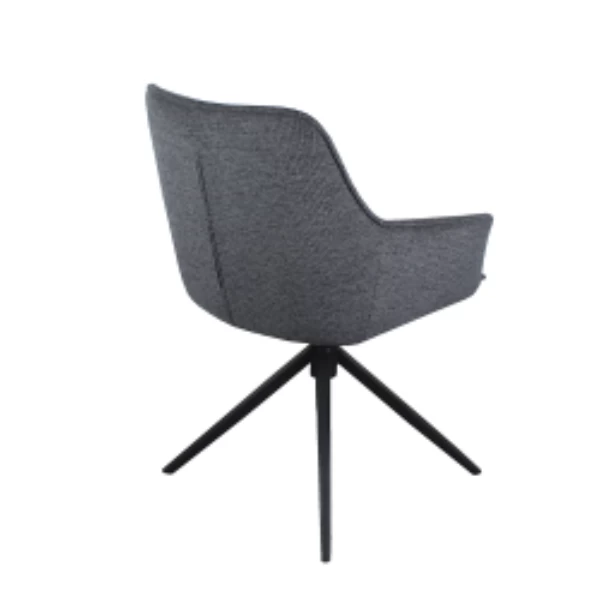 Draaibare Stoffen Stoel 'Iris' Donkergrijs| Metalen Poten | 180° Draaibaar 6 Draaibare Stoffen Stoel 'Iris' Donkergrijs| Metalen Poten | 180° Draaibaar - Afbeelding 6