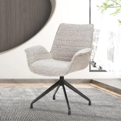 Stoel 'Amir' | Beige | Metalen Poten En Bouclé Bekleding | H84 X B66 X D58cm -Collectie Woonkamermeubels Ontwerp zonder titel 2023 11 08T161926.144 8cd3