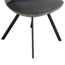 Stoel 'Daisy' Stof Grijs En Bruine PU | Metalen Poten, 100% Polyester PU Bekleding -Collectie Woonkamermeubels Ontwerp zonder titel 2023 11 08T163608.422 b253