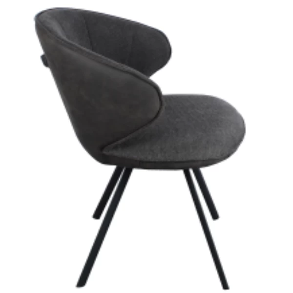 Stoel 'Daisy' Grijze Stof En Grijze PU | Metalen Poten, 100% Polyester PU Bekleding 8 Stoel 'Daisy' Grijze Stof En Grijze PU | Metalen Poten, 100% Polyester PU Bekleding - Afbeelding 8