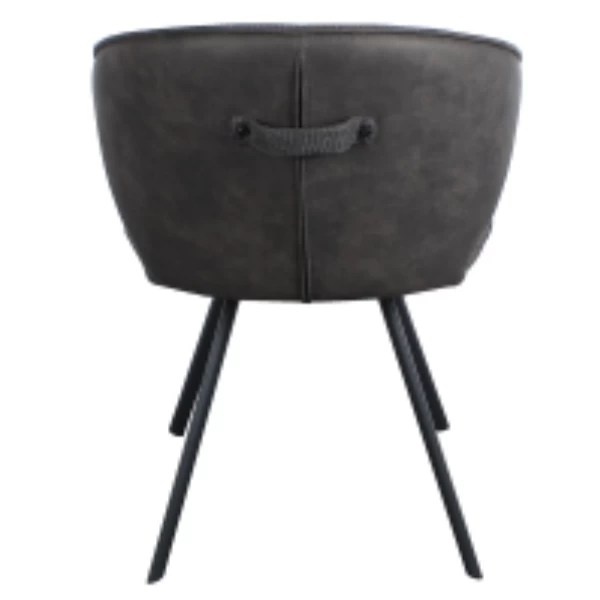 Stoel 'Daisy' Grijze Stof En Grijze PU | Metalen Poten, 100% Polyester PU Bekleding 7 Stoel 'Daisy' Grijze Stof En Grijze PU | Metalen Poten, 100% Polyester PU Bekleding - Afbeelding 7