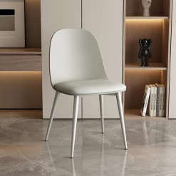 Grijsgroene Stoel 'Jasmin' Uit Polypropyleen Met PU Zitting | Metalen Poten | H81 X B51 X D44 CmGrijze Stoel 'Jasmin' Uit Polypropyleen Met PU Zitting | Metalen Poten | H81 X B51 X D44 Cm