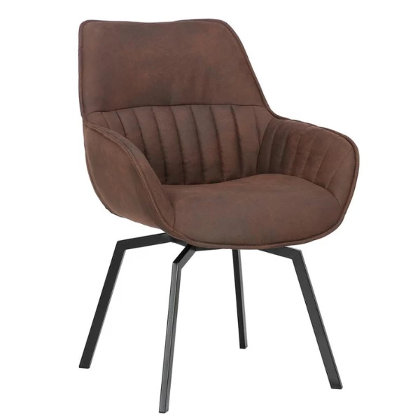 Bora' Stoel: Bruin Microvezel PU | Metalen Poten En Stoffen Bekleding 11 Bora' Stoel: Bruin Microvezel PU | Metalen Poten En Stoffen Bekleding - Afbeelding 11