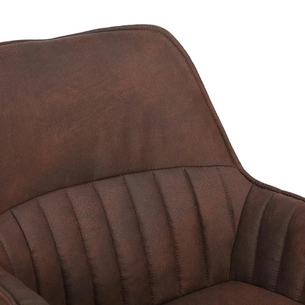 Bora' Stoel: Bruin Microvezel PU | Metalen Poten En Stoffen Bekleding 4 Bora' Stoel: Bruin Microvezel PU | Metalen Poten En Stoffen Bekleding - Afbeelding 4