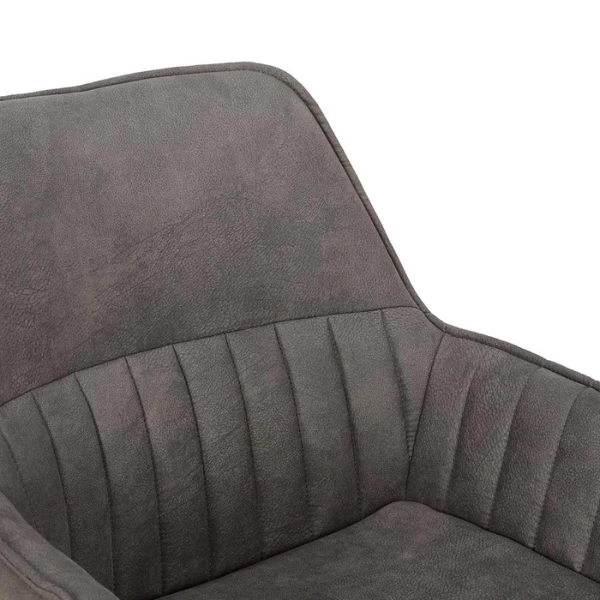 Bora' Stoel: Grijs Microvezel PU | Metalen Poten En Stoffen Bekleding 3 Bora' Stoel: Grijs Microvezel PU | Metalen Poten En Stoffen Bekleding - Afbeelding 3