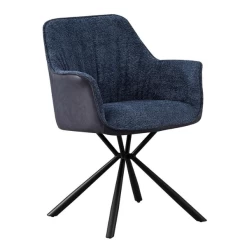 Bouclé Stoel Lucie Blauwe PU Rug | Metalen Poten | H82,5 X B62 X D63 Cm -Collectie Woonkamermeubels Ontwerp zonder titel 2023 11 10T094335.911 2b8c