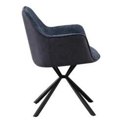 Bouclé Stoel Lucie Blauwe PU Rug | Metalen Poten | H82,5 X B62 X D63 Cm -Collectie Woonkamermeubels Ontwerp zonder titel 2023 11 10T094506.499 b516