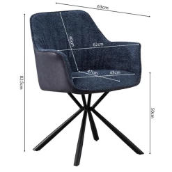 Bouclé Stoel Lucie Blauwe PU Rug | Metalen Poten | H82,5 X B62 X D63 Cm -Collectie Woonkamermeubels Ontwerp zonder titel 2023 11 10T095039.825 74c7