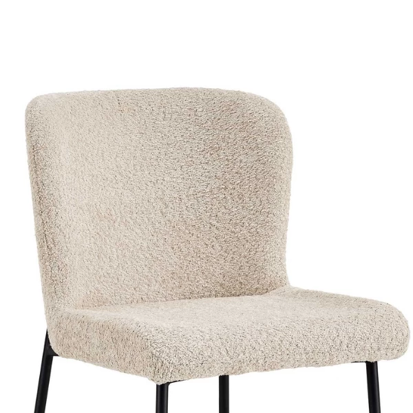Lisa Bouclé Beige Stoel - Metalen Poten, H 85 X B-L 50 X D-P 62 Cm 4 Lisa Bouclé Beige Stoel - Metalen Poten, H 85 X B-L 50 X D-P 62 Cm - Afbeelding 4