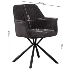 Bouclé Stoel Lucie Lichtgrijze PU Rug | Metalen Poten | H82,5 X B62 X D63 Cm -Collectie Woonkamermeubels Ontwerp zonder titel 2023 11 14T082357.580 9382