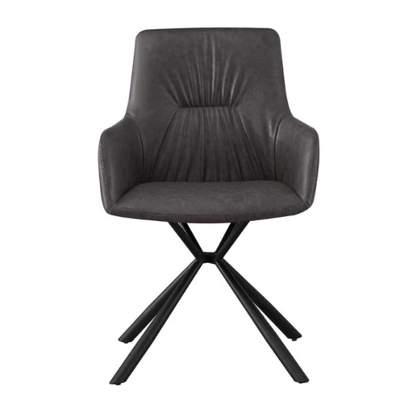 Stoel 'Lyra' PU Lichtgrijs | Metalen Poten En PU Bekleding 8 Stoel 'Lyra' PU Lichtgrijs | Metalen Poten En PU Bekleding - Afbeelding 8