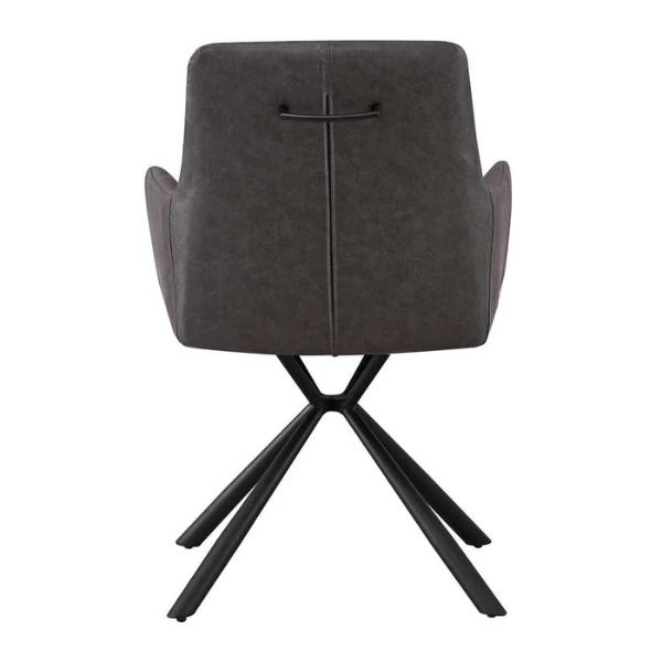 Stoel 'Lyra' PU Lichtgrijs | Metalen Poten En PU Bekleding 5 Stoel 'Lyra' PU Lichtgrijs | Metalen Poten En PU Bekleding - Afbeelding 5