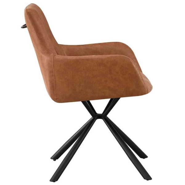 Stoel 'Lyra' PU Cognac | Metalen Poten En PU Bekleding 6 Stoel 'Lyra' PU Cognac | Metalen Poten En PU Bekleding - Afbeelding 6