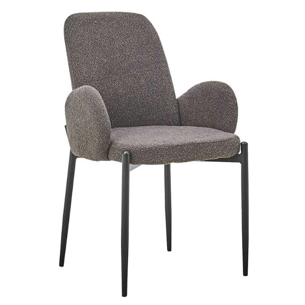 Bilbao' Stoel Grijs Bouclé | Metalen Poten | H88xB60xD57cm 10 Bilbao' Stoel Grijs Bouclé | Metalen Poten | H88xB60xD57cm - Afbeelding 10