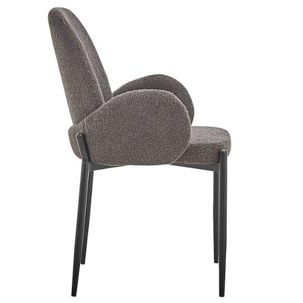 Bilbao' Stoel Grijs Bouclé | Metalen Poten | H88xB60xD57cm 7 Bilbao' Stoel Grijs Bouclé | Metalen Poten | H88xB60xD57cm - Afbeelding 7