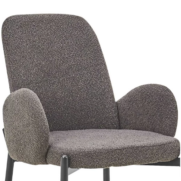 Bilbao' Stoel Grijs Bouclé | Metalen Poten | H88xB60xD57cm 6 Bilbao' Stoel Grijs Bouclé | Metalen Poten | H88xB60xD57cm - Afbeelding 6