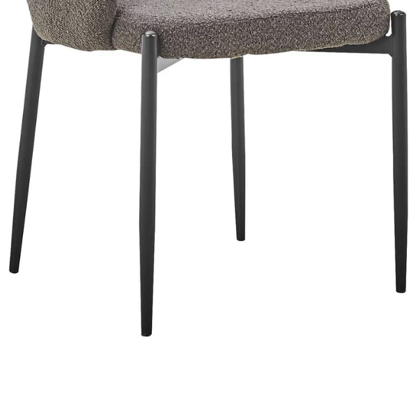 Bilbao' Stoel Grijs Bouclé | Metalen Poten | H88xB60xD57cm 3 Bilbao' Stoel Grijs Bouclé | Metalen Poten | H88xB60xD57cm - Afbeelding 3