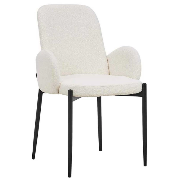 Bilbao' Stoel Wit Bouclé | Metalen Poten | H88xB60xD57cm 10 Bilbao' Stoel Wit Bouclé | Metalen Poten | H88xB60xD57cm - Afbeelding 10