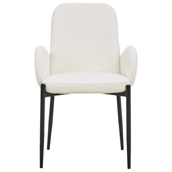 Bilbao' Stoel Wit Bouclé | Metalen Poten | H88xB60xD57cm 8 Bilbao' Stoel Wit Bouclé | Metalen Poten | H88xB60xD57cm - Afbeelding 8