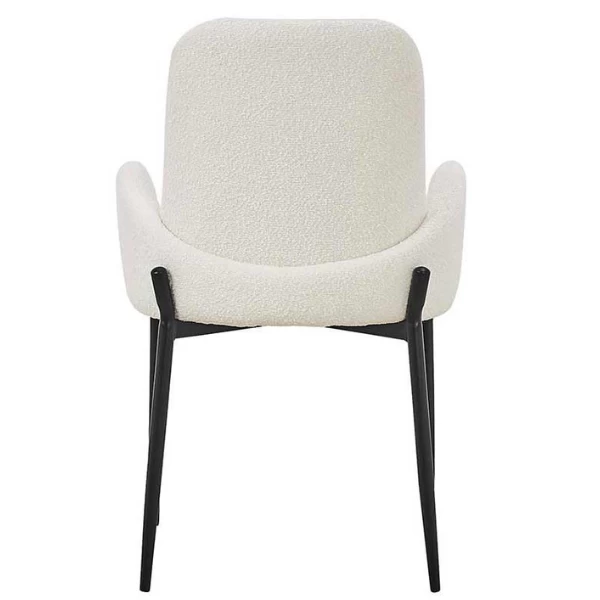 Bilbao' Stoel Wit Bouclé | Metalen Poten | H88xB60xD57cm 5 Bilbao' Stoel Wit Bouclé | Metalen Poten | H88xB60xD57cm - Afbeelding 5