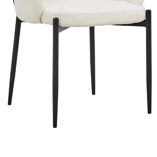 Bilbao' Stoel Wit Bouclé | Metalen Poten | H88xB60xD57cm 3 Bilbao' Stoel Wit Bouclé | Metalen Poten | H88xB60xD57cm - Afbeelding 3