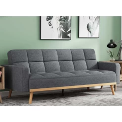 Adana Grijs Slaapbank | Eucalyptus Frame | Koudschuim Matras | 84x214x84cm