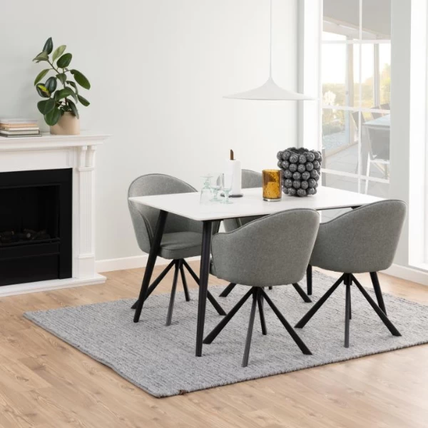 Moderne Rechthoekige Eettafel Wicklow, 140x80 Cm". 1 Moderne Rechthoekige Eettafel Wicklow, 140x80 Cm".