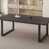 Alexander 200cm Donkerbruine Tafel | Metalen Poten, MDF Tafelblad".