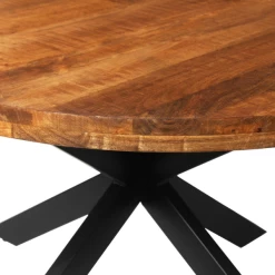 Maria 130cm Ronde Magnolia Tafel - Metalen Structuur, Exotisch Hout Top -Collectie Woonkamermeubels Ontwerp zonder titel 2023 11 16T093252.342 ba97