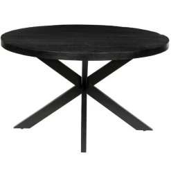 Maria 130cm Ronde Magnolia Tafel - Metalen Structuur, Zwart Exotisch Hout Top -Collectie Woonkamermeubels Ontwerp zonder titel 2023 11 16T093656.869 f665